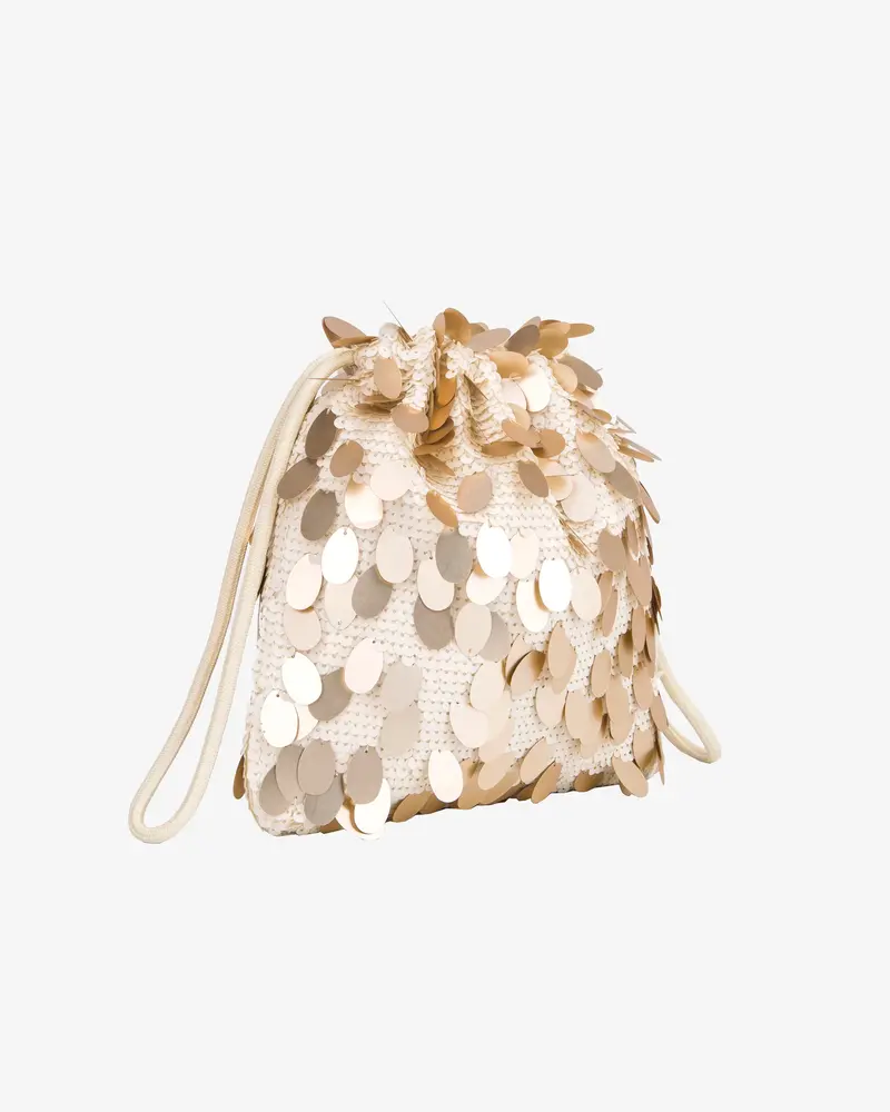 Hvisk Pouch tas sequins pearl cream