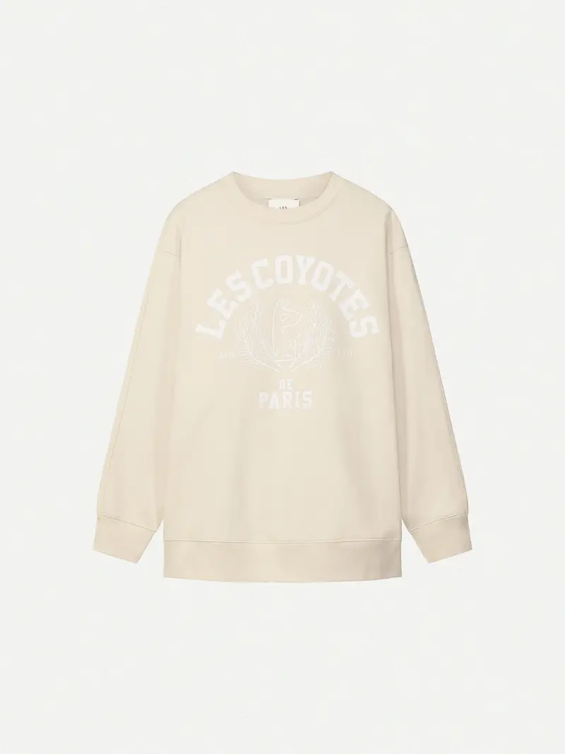 Les Coyotes de Paris  Mascot logo sweatshirt 21-066 Cream