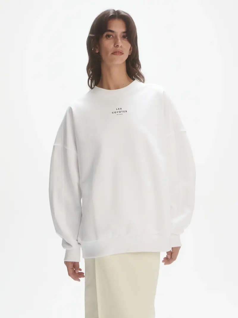 Les Coyotes de Paris Oversized logo sweatshirt 21-067 white