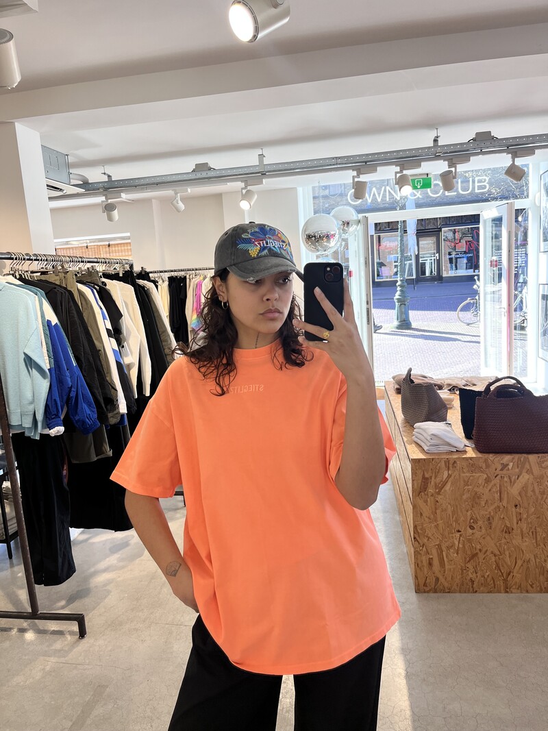 Stieglitz Garment dyed oversized T-shirt orange