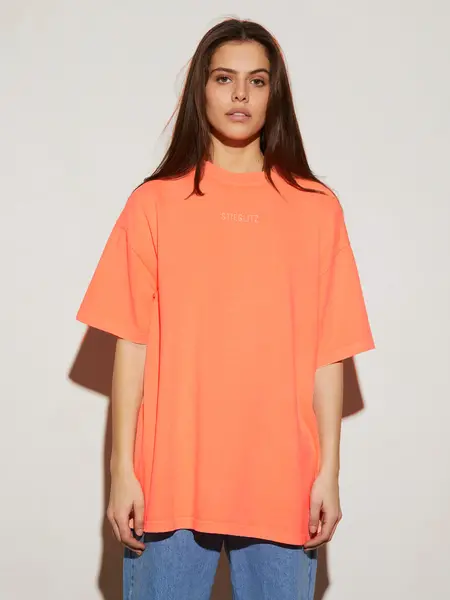 Stieglitz Garment dyed oversized T-shirt orange