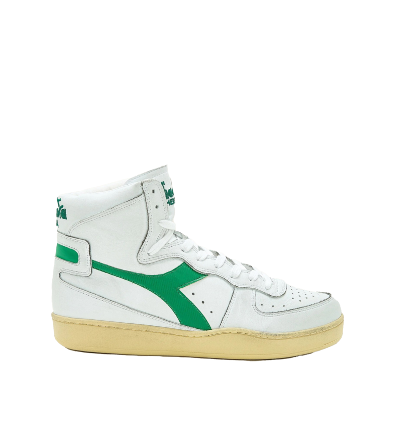 Diadora Mi basket used sneakers white / verdant green