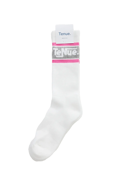 Tenue Venice sport socks pink / grey stripe