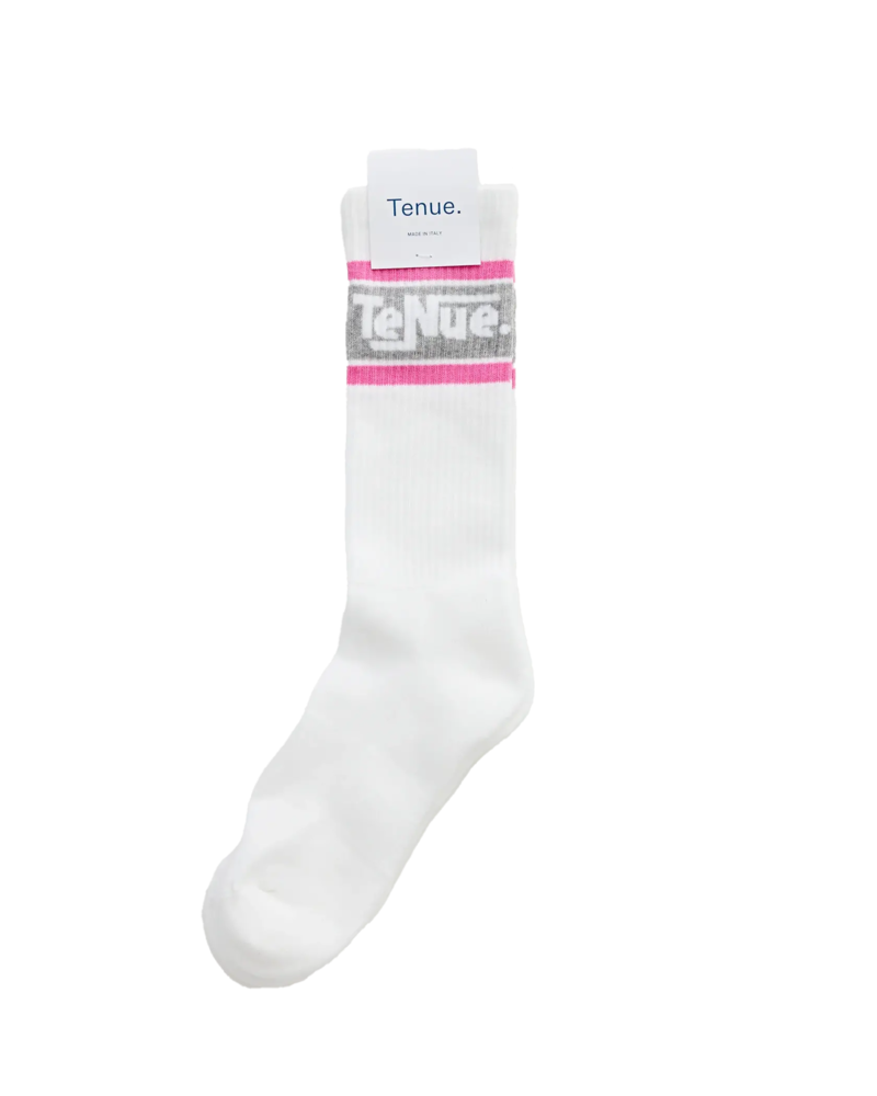 Tenue Venice sport socks pink / grey stripe