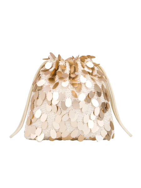 Hvisk Pouch tas sequins pearl cream