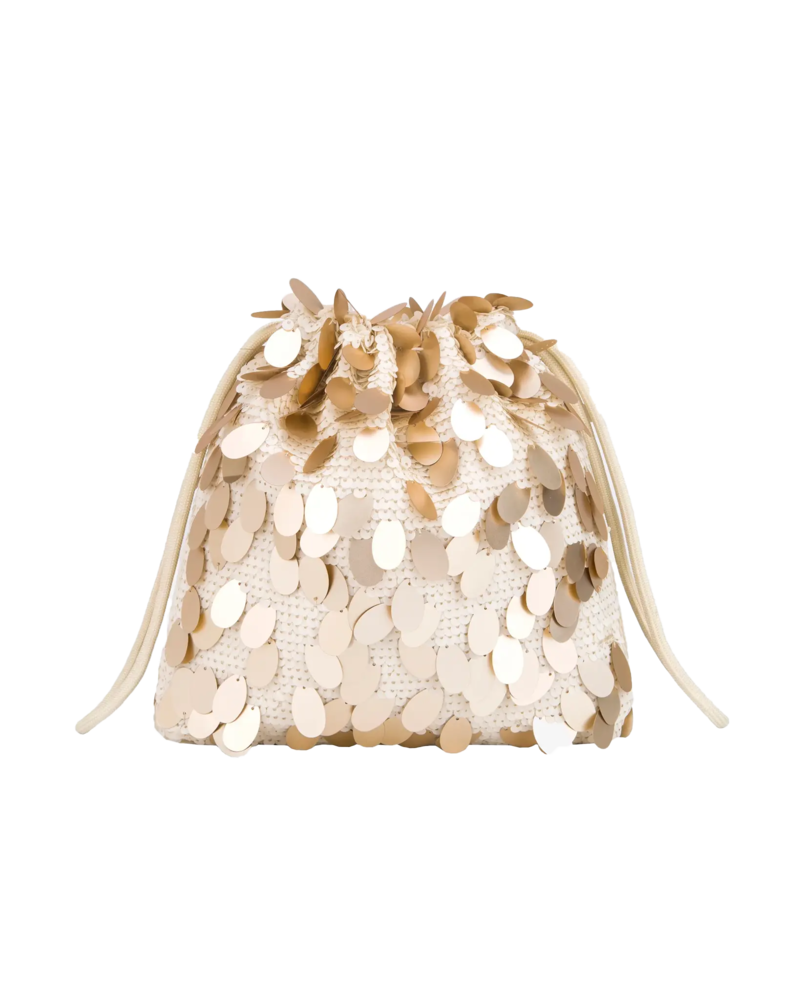 Hvisk Pouch tas sequins pearl cream