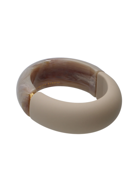 Vanessa Baroni 2 color bangle greige marble - matt light taupe