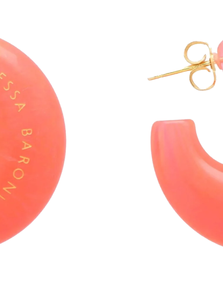 Vanessa Baroni Moon earring campari orange