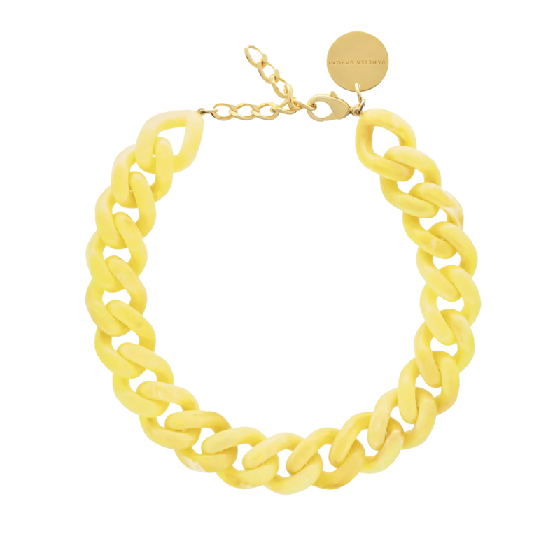 Vanessa Baroni Vanessa Baroni Flat chain necklace yellow marble