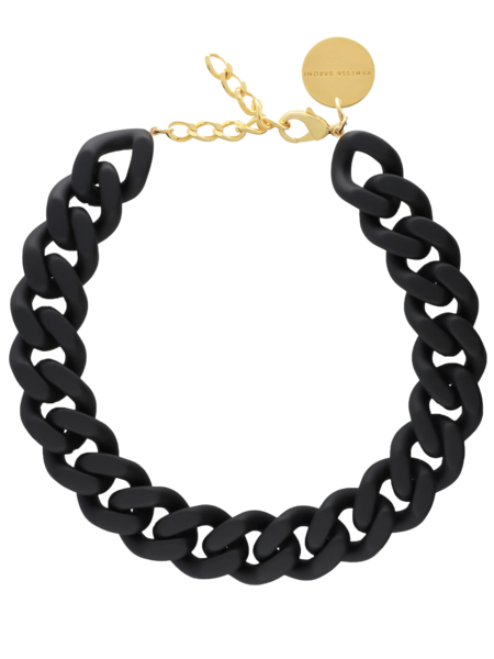 Vanessa Baroni Flat chain necklace matt black