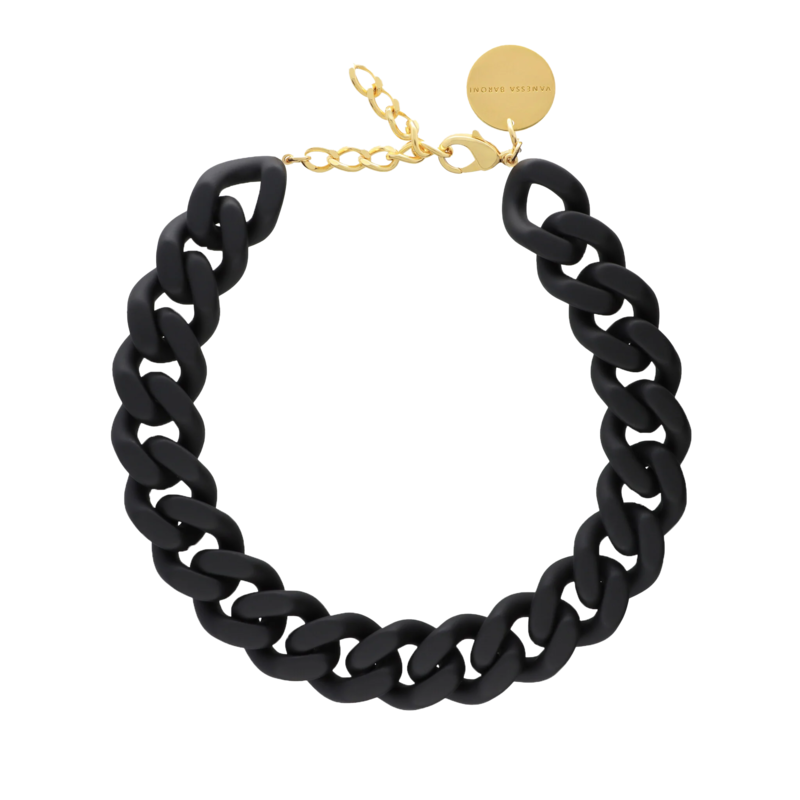 Vanessa Baroni Flat chain necklace matt black