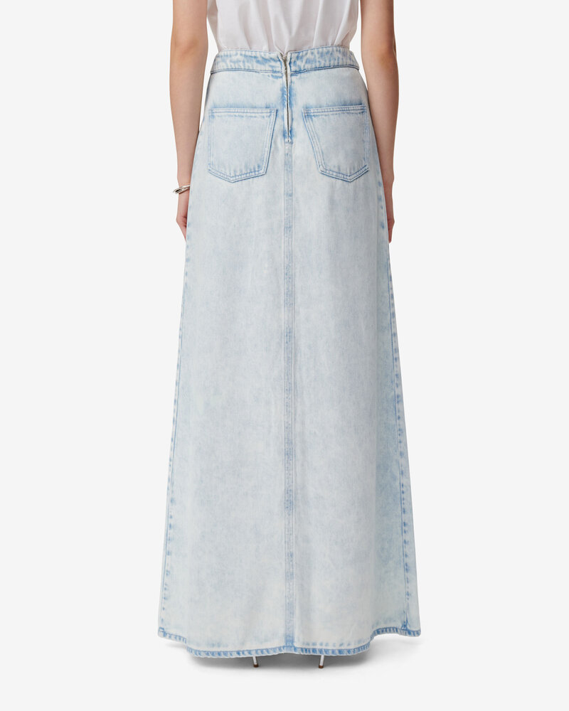 IRO Carolia lange rok light blue denim