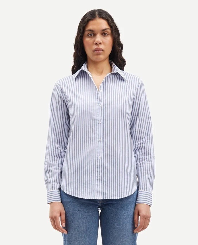 Samsoe Samsoe Samadisoni shirt blue white stripe