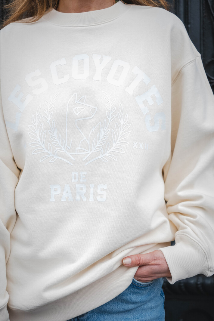 Les Coyotes de Paris  Mascot logo sweatshirt 21-066 Cream