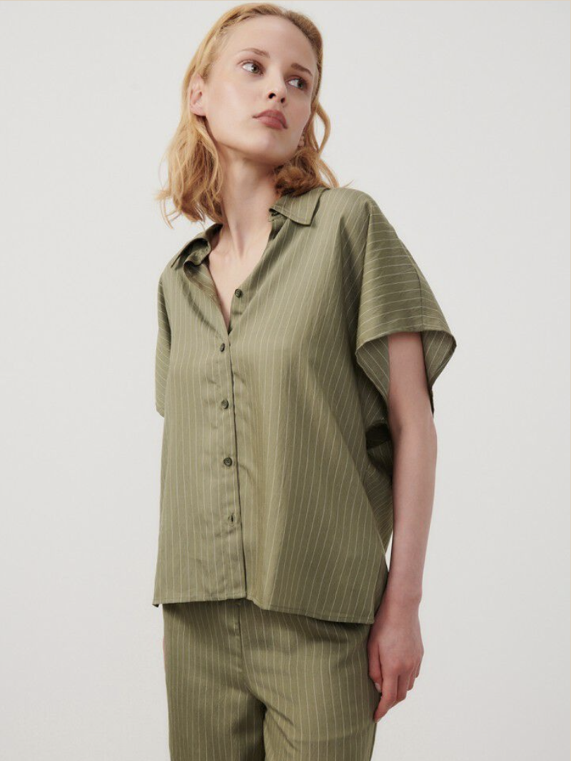 American Vintage OKYROW OKY06AE blouse olive raye