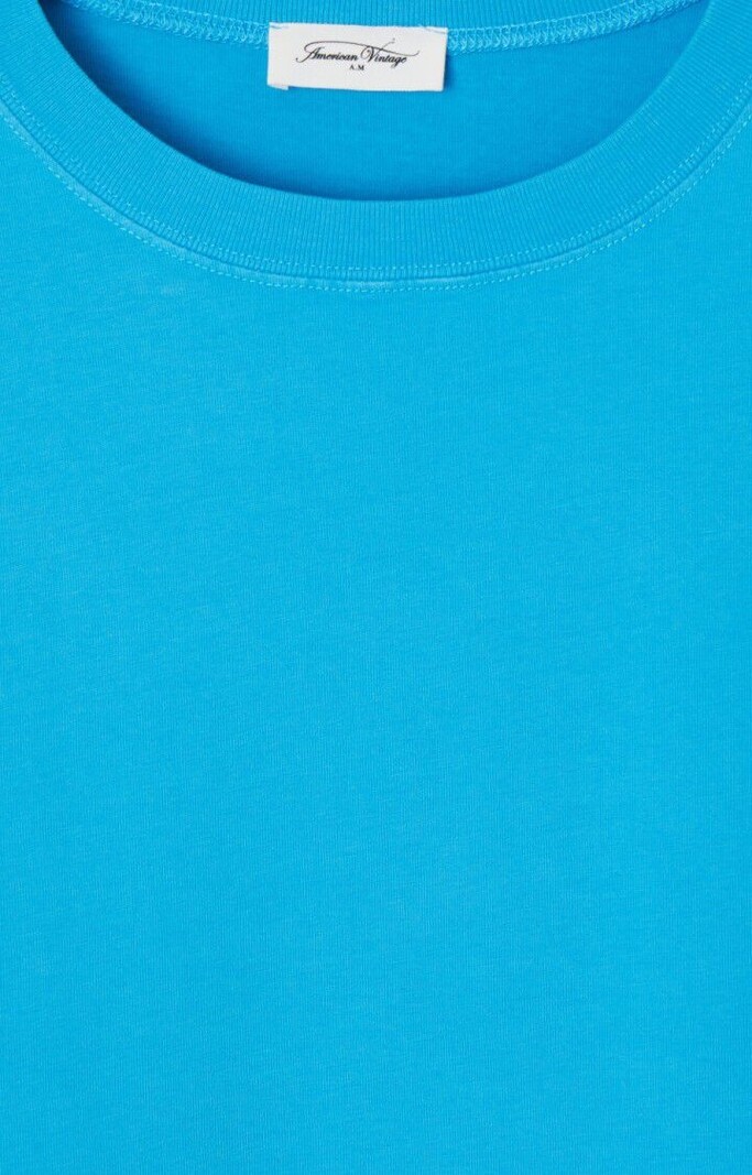 American Vintage FIZVALLEY FIZ02AE T-shirt bleu azur vintage