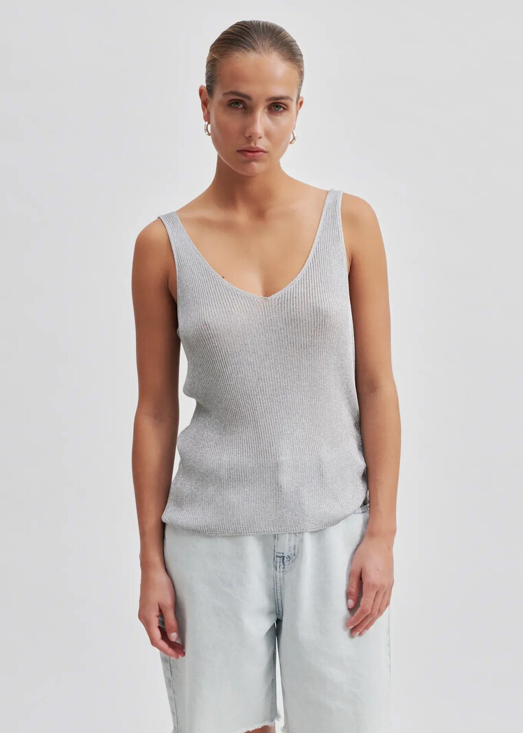 Second Female Ellia knit top Silver