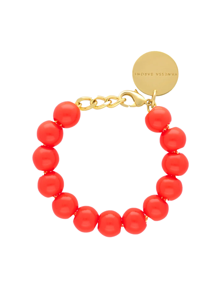 Vanessa Baroni Mini beads Bracelet neon coral