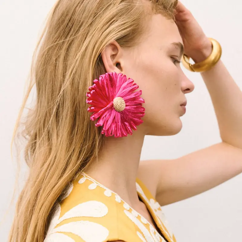 Vanessa Baroni Sunflower Earring fuschia