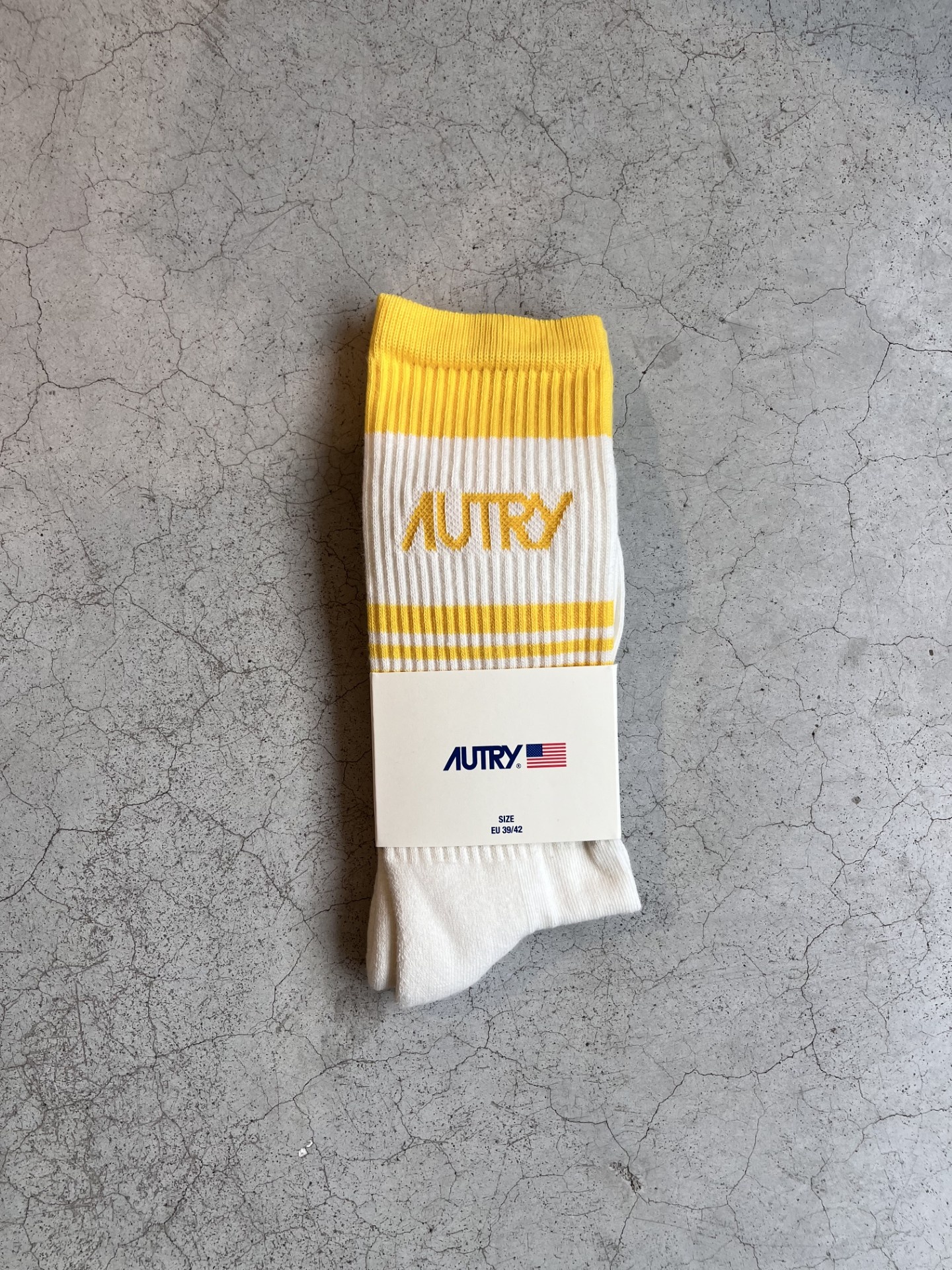 Autry Socks SOPU stripes wht/yellow