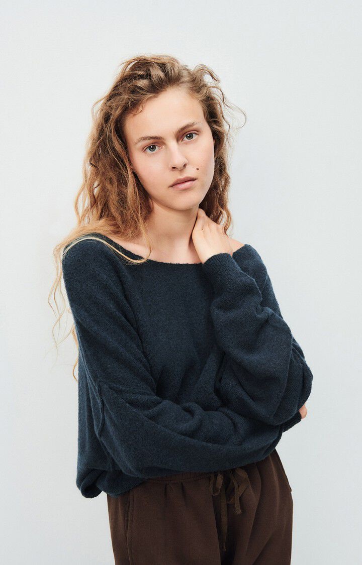 American Vintage DAM225 Trui Navy blue chine noir