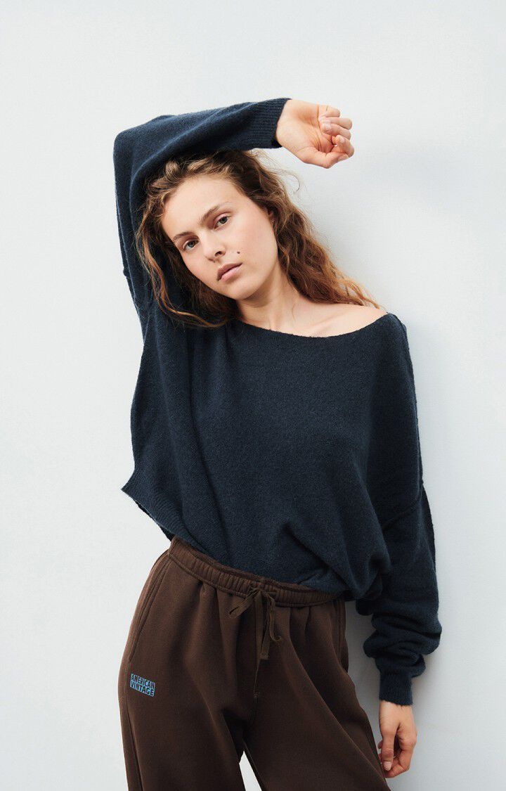 American Vintage DAM225 Trui Navy blue chine noir