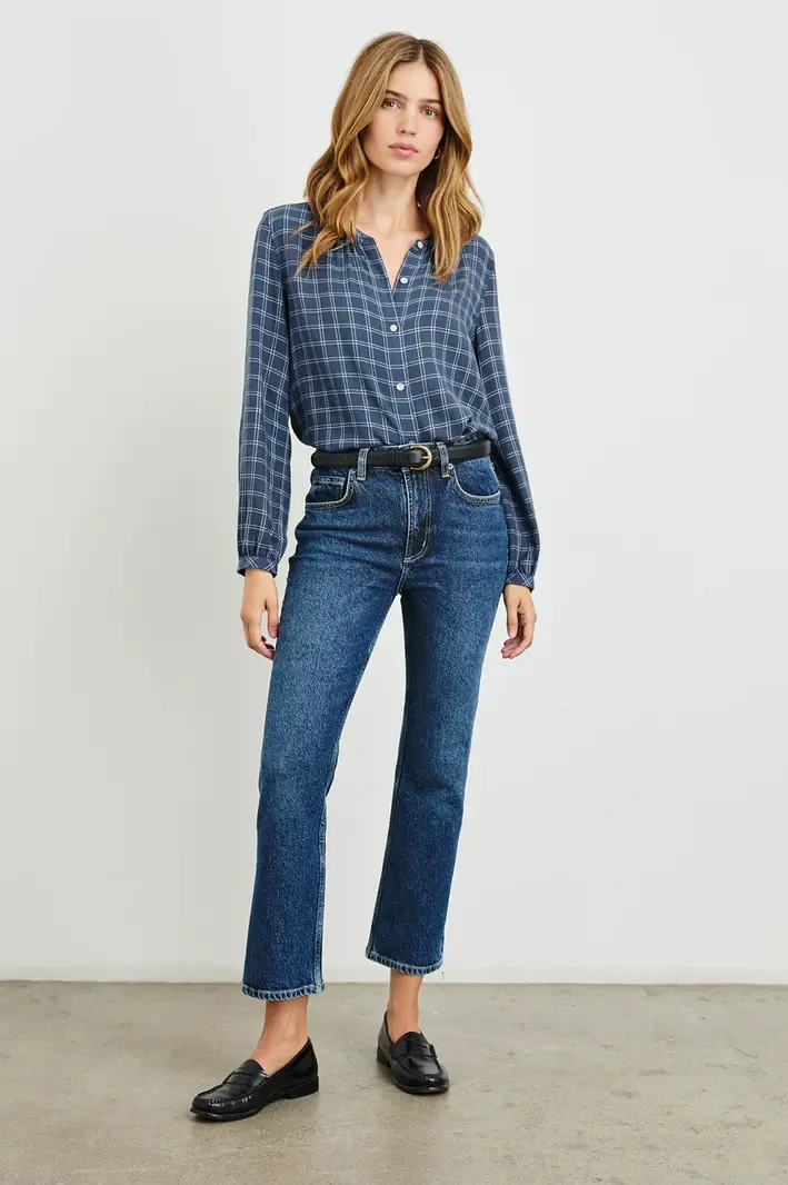 Rails Eloise blouse Indigo Ivory Plaid