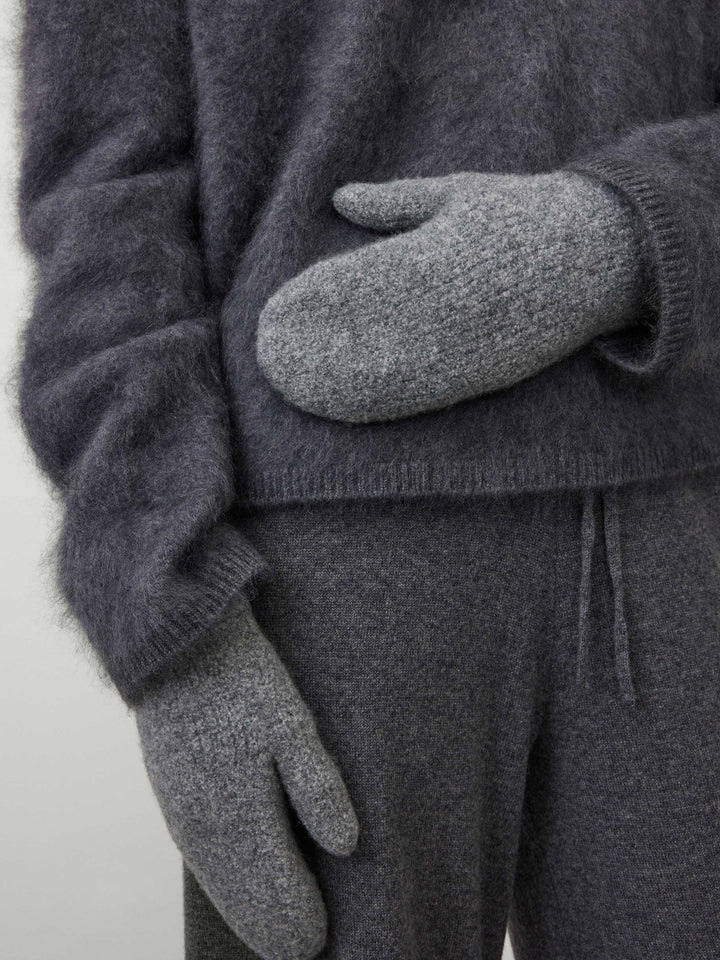 Lisa Yang Handschoenen Bouclé Speckled Graphite