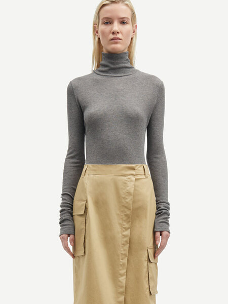 Samsoe Samsoe Sasonnet koltrui T-neck Mid grey melange