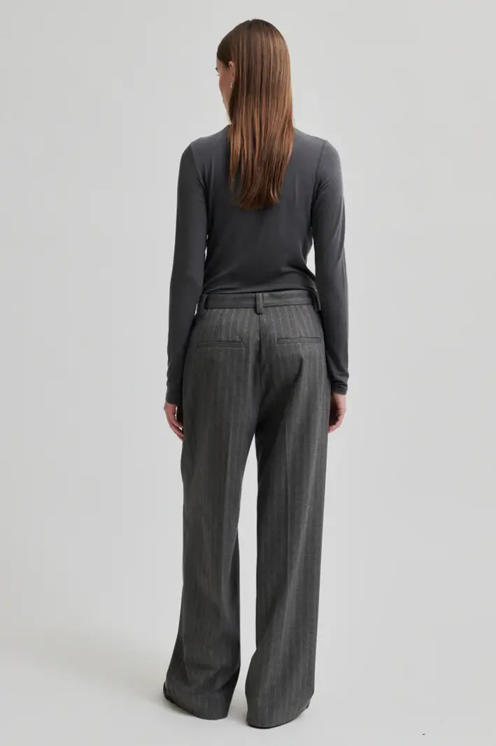 Second Female Hollanda trousers Dark grey Melange