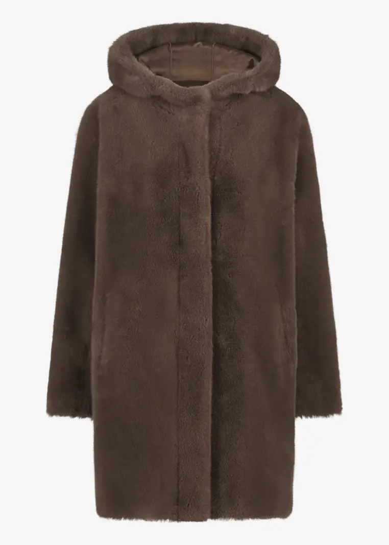 Studio AR Alma faux mink jas Coffee