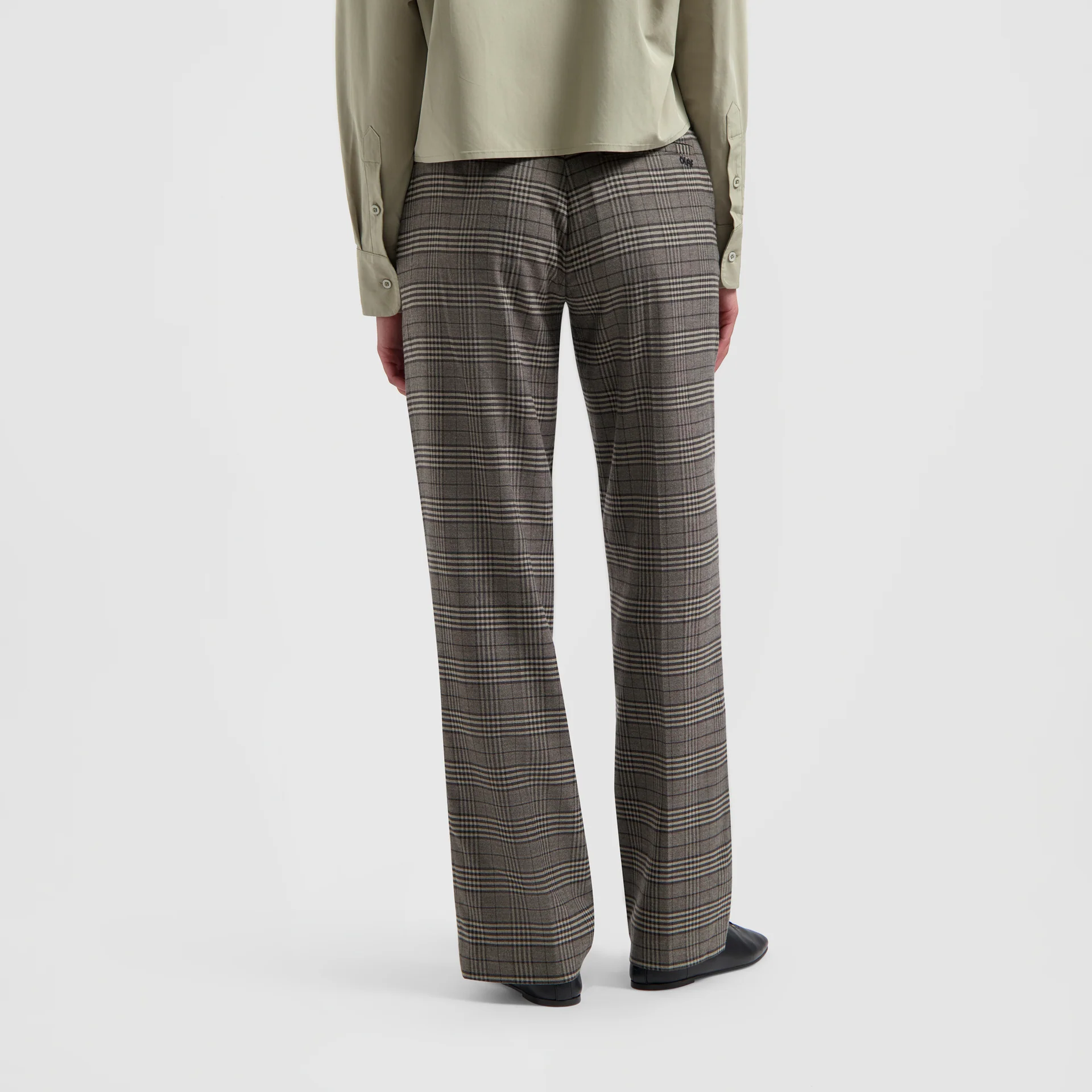 OLAF Check tailored straight pantalon Grey check