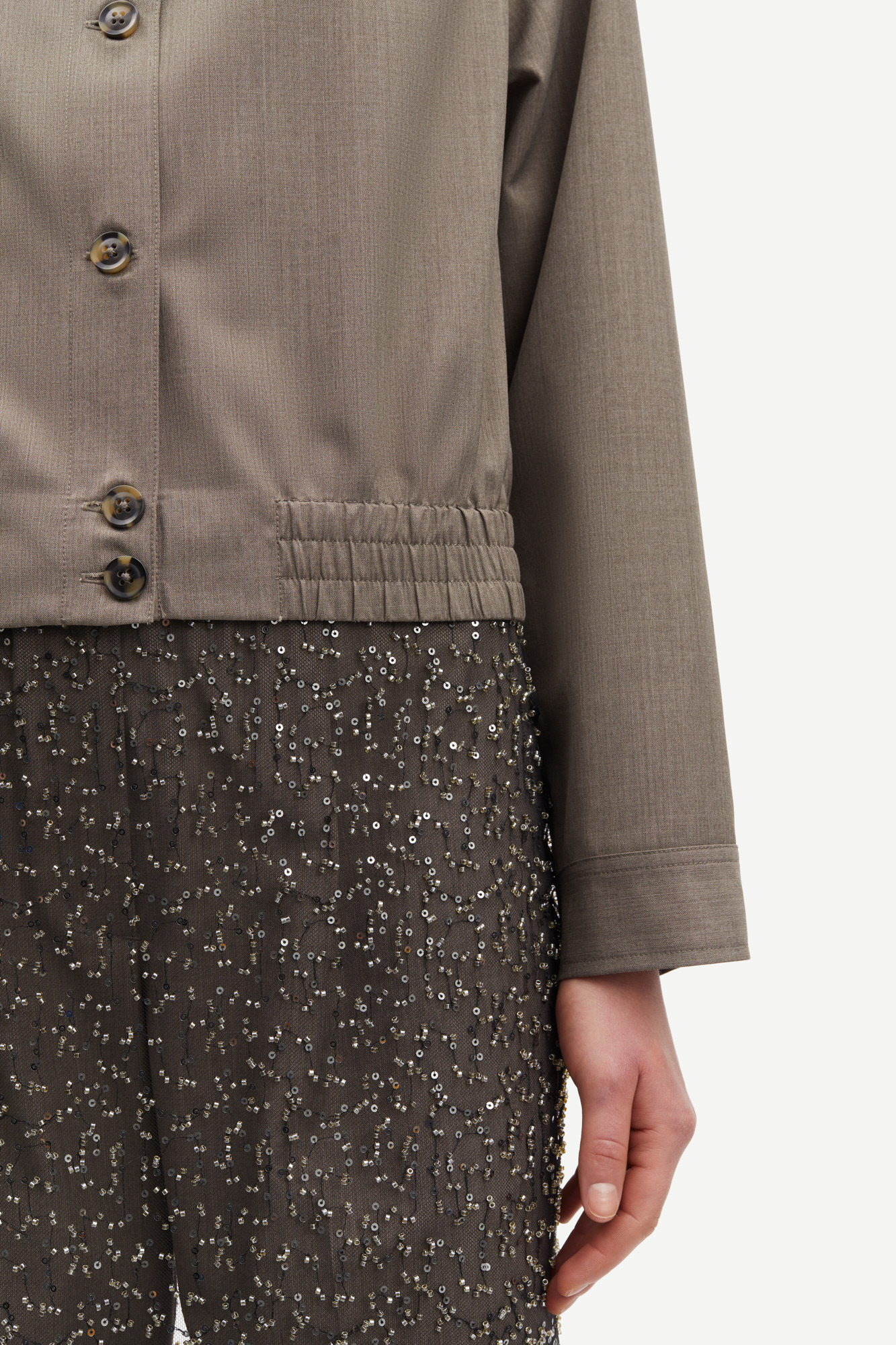 Samsoe Samsoe Saagneta long skirt Black glitter