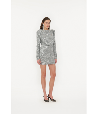 ROTATE Stretch sequin mini dress Dark grey melange