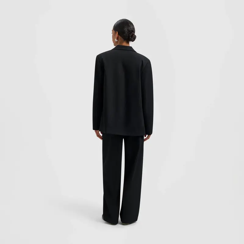 OLAF Pinstripe Barrel Leg pantalon Black / White