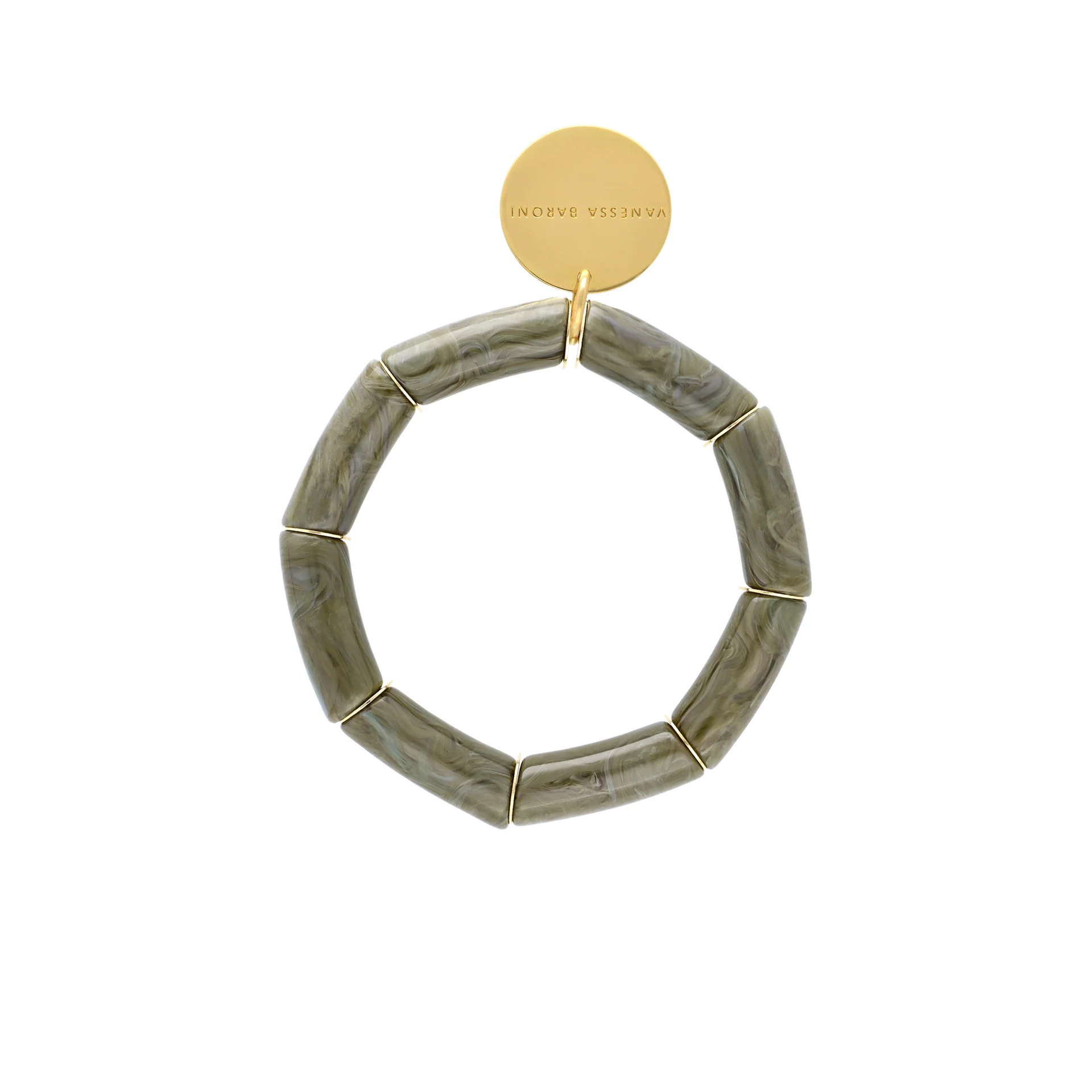 Vanessa Baroni Flex bracelet armband Light olive marble