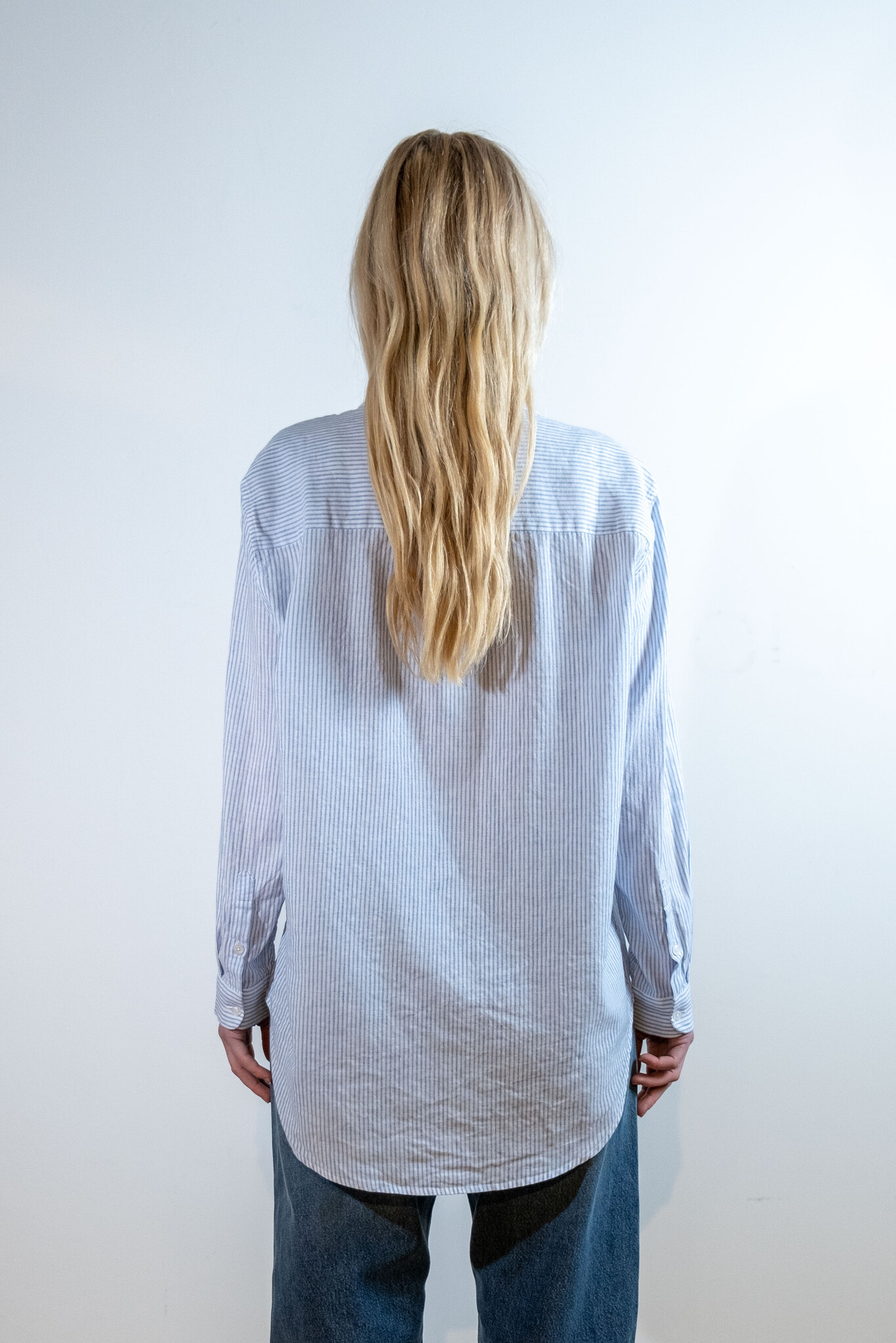 BLUE MORÉ IRIS stripe blouse Blue/White