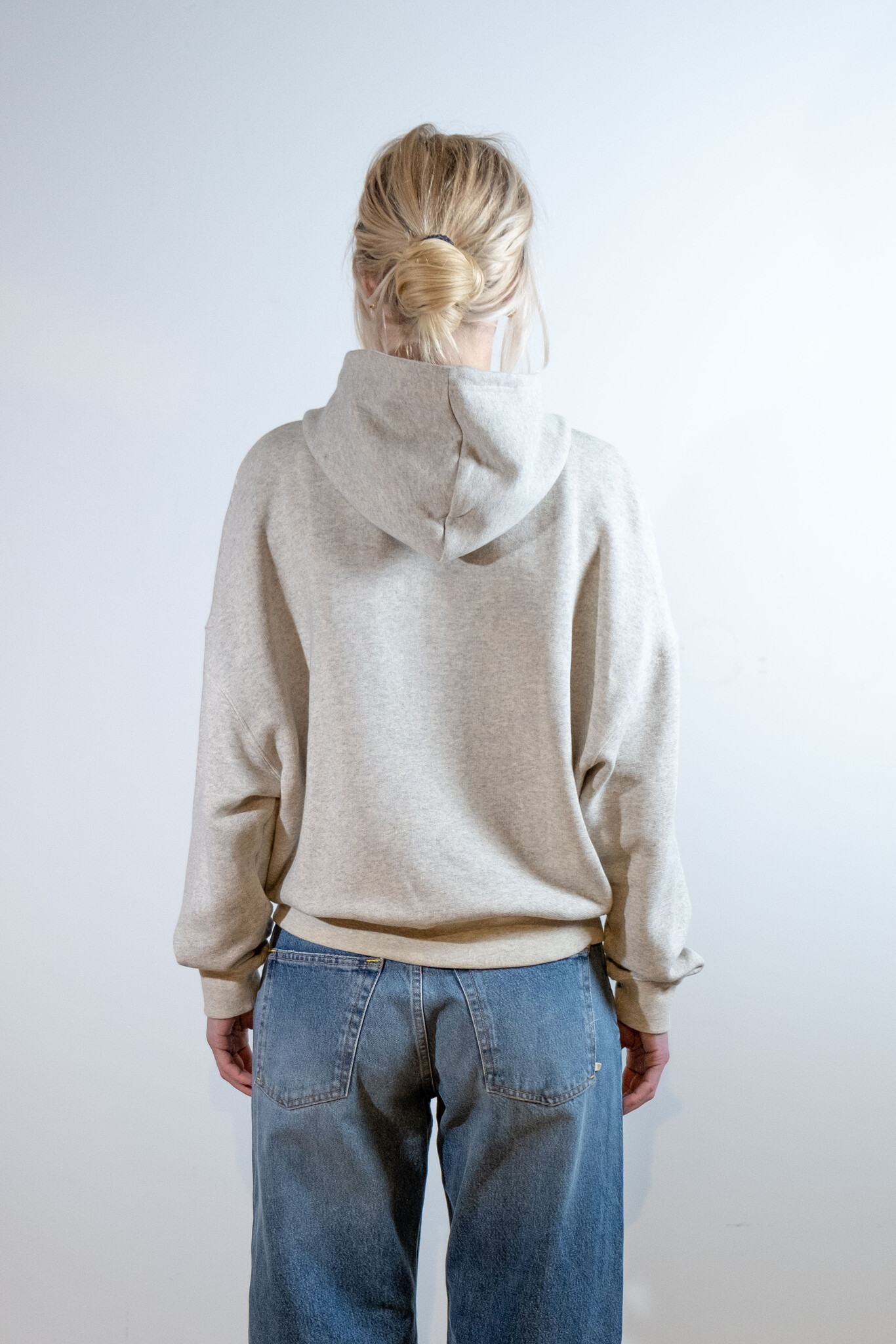 BLUE MORÉ MAUD hooded zip sweater Grey Melange