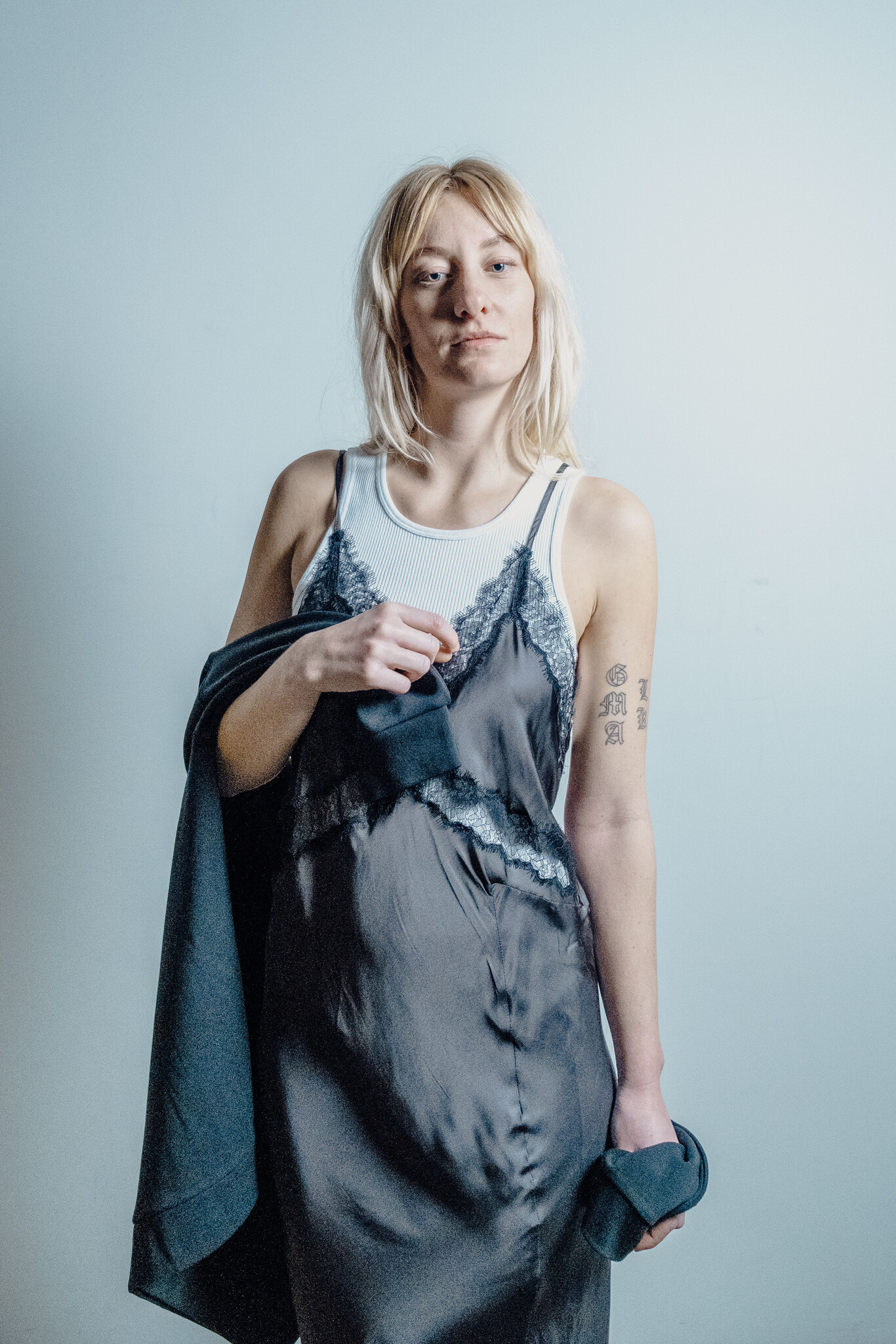 BLUE MORÉ Tijmen slip dress Dark Grey