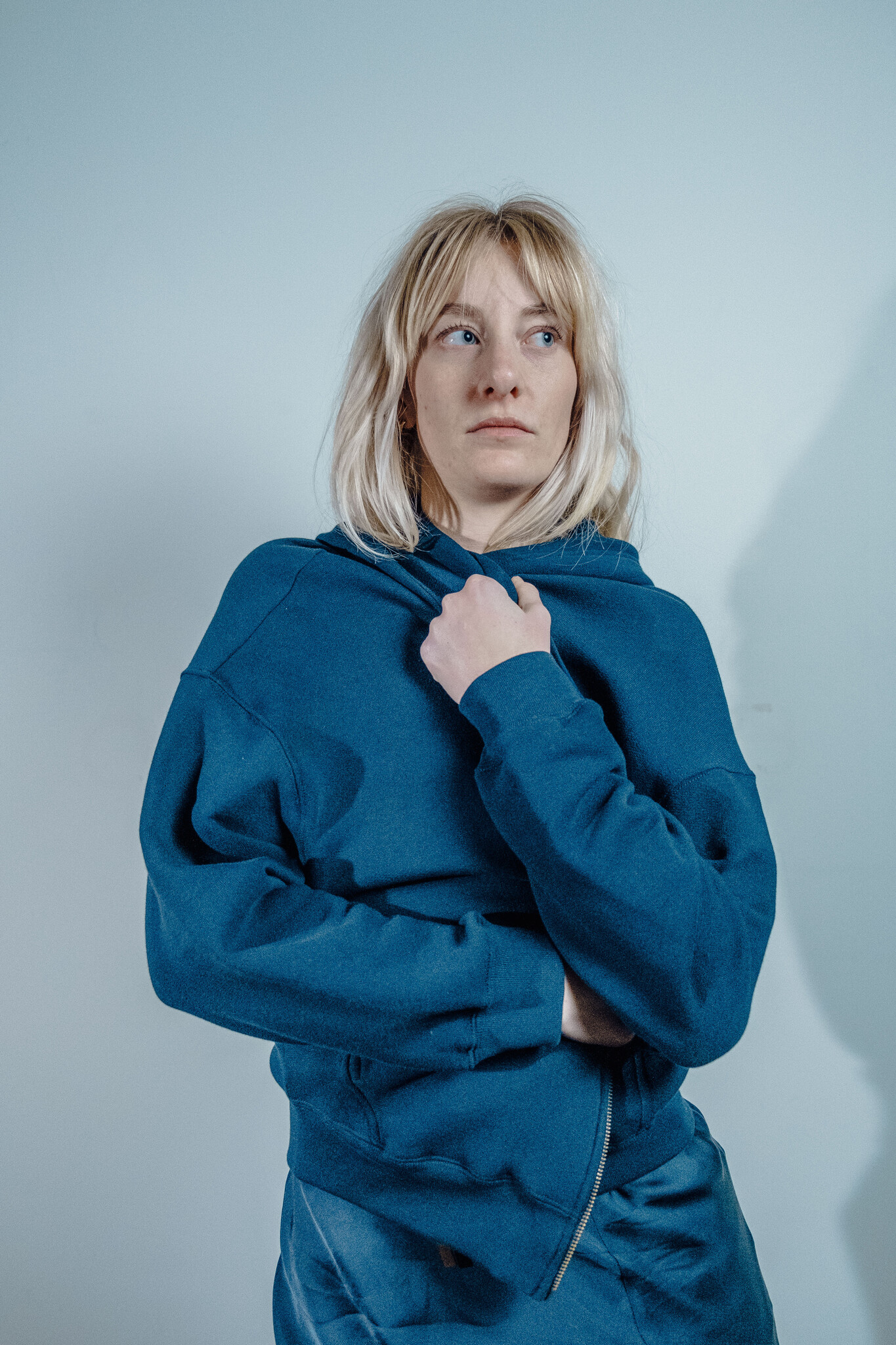 BLUE MORÉ MAUD hooded zip sweater Navy