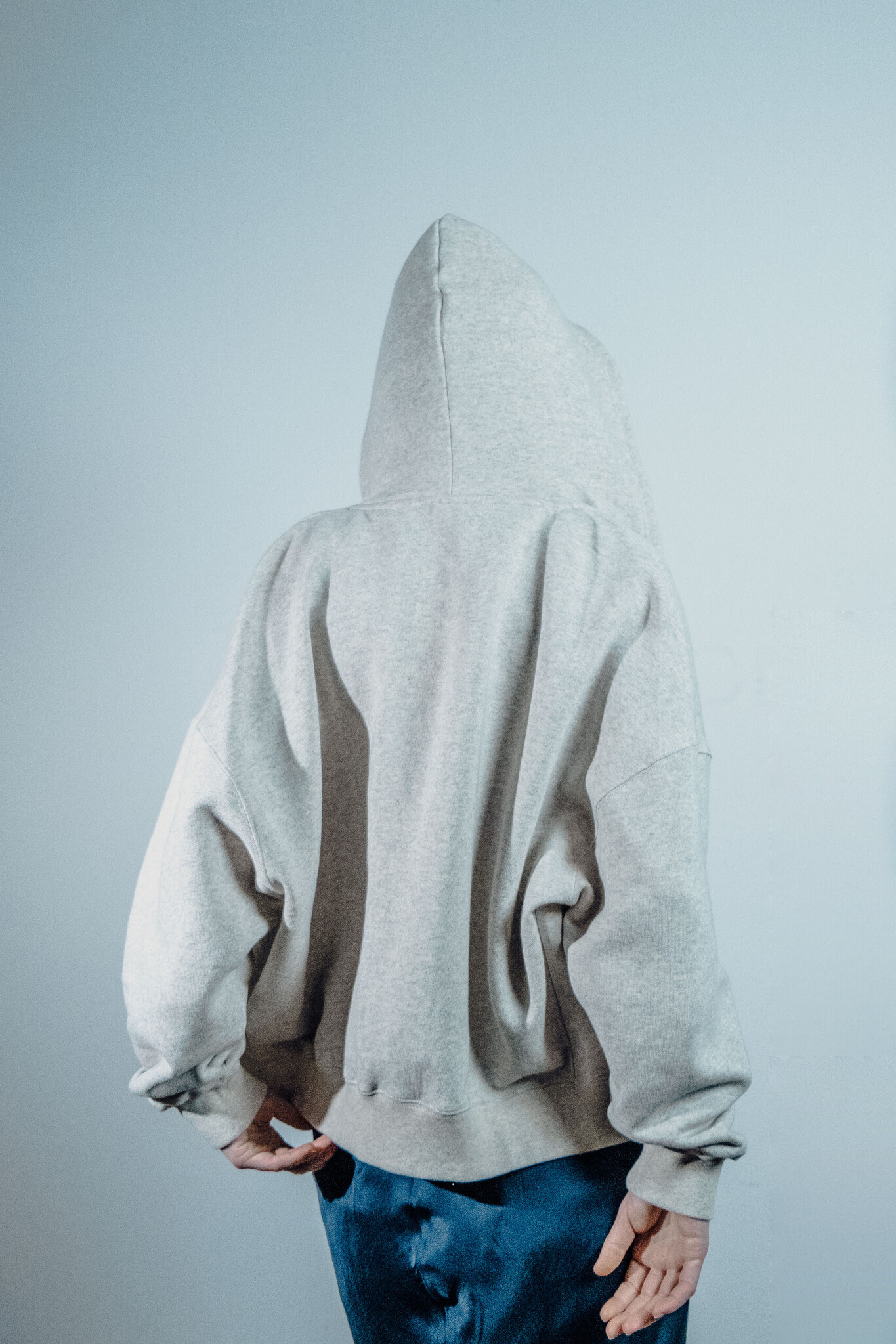 BLUE MORÉ MAUD hooded zip sweater Grey Melange