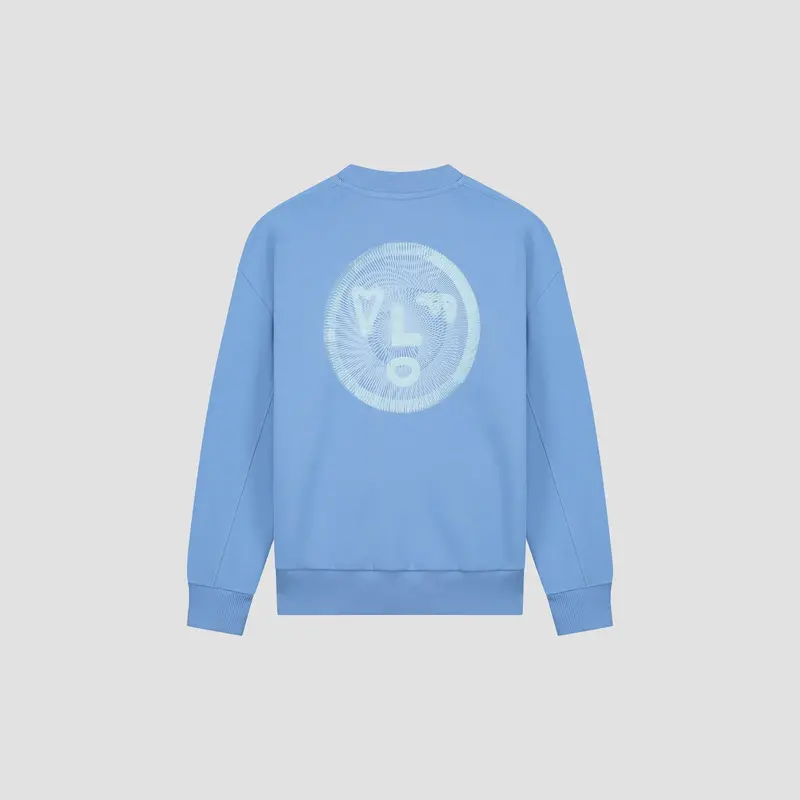 OLAF Spiral Face crewneck Trui Summer sky