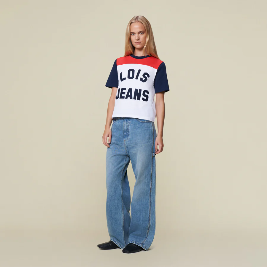 Lois Columbia t-shirt uni tricolor White