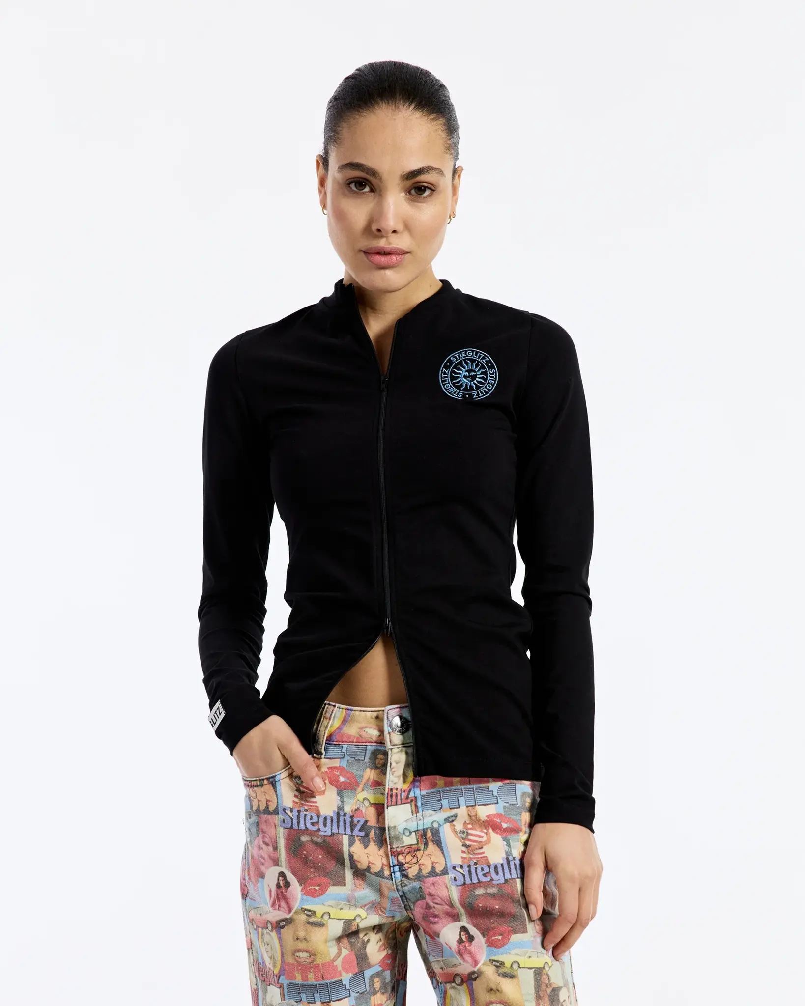 Stieglitz Gaby zipped longsleeve Black