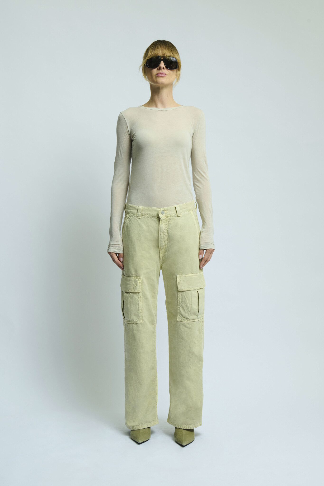 Haikure Charlize twill pants Barley