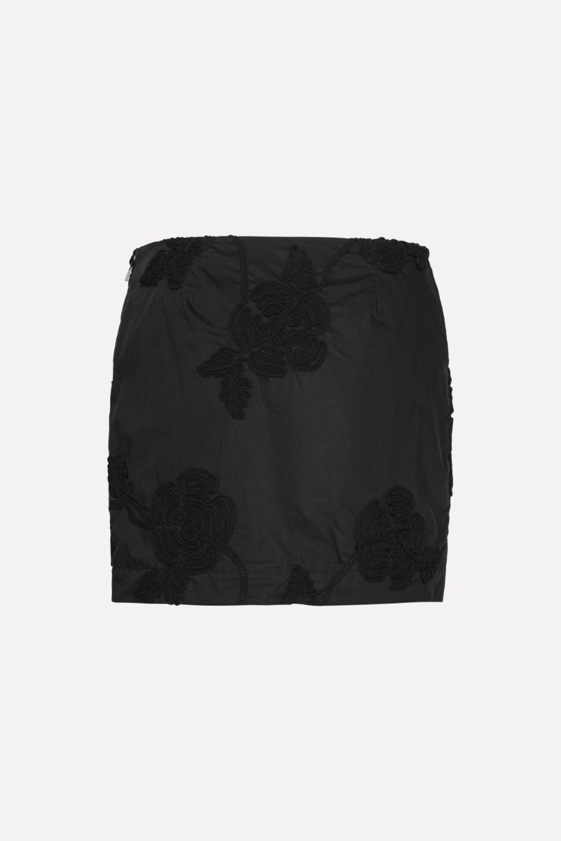 ROTATE Cotton mini skirt Black