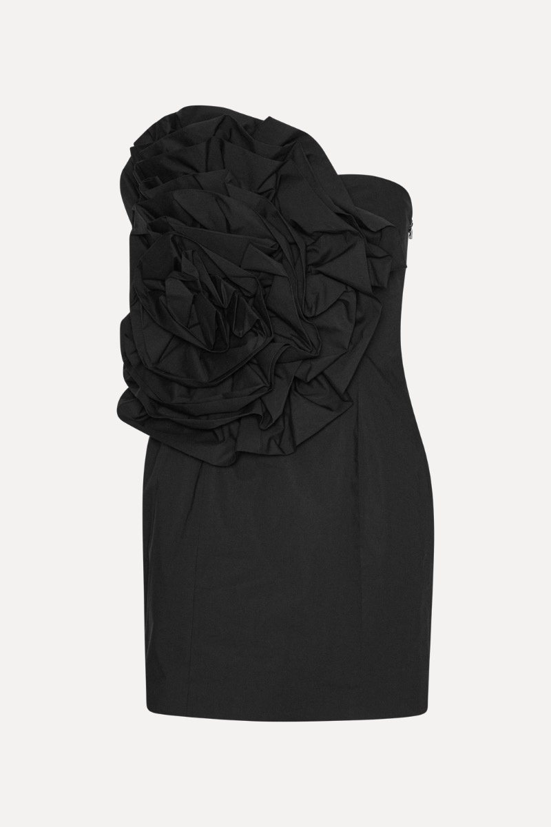 ROTATE Big flower mini dress Black