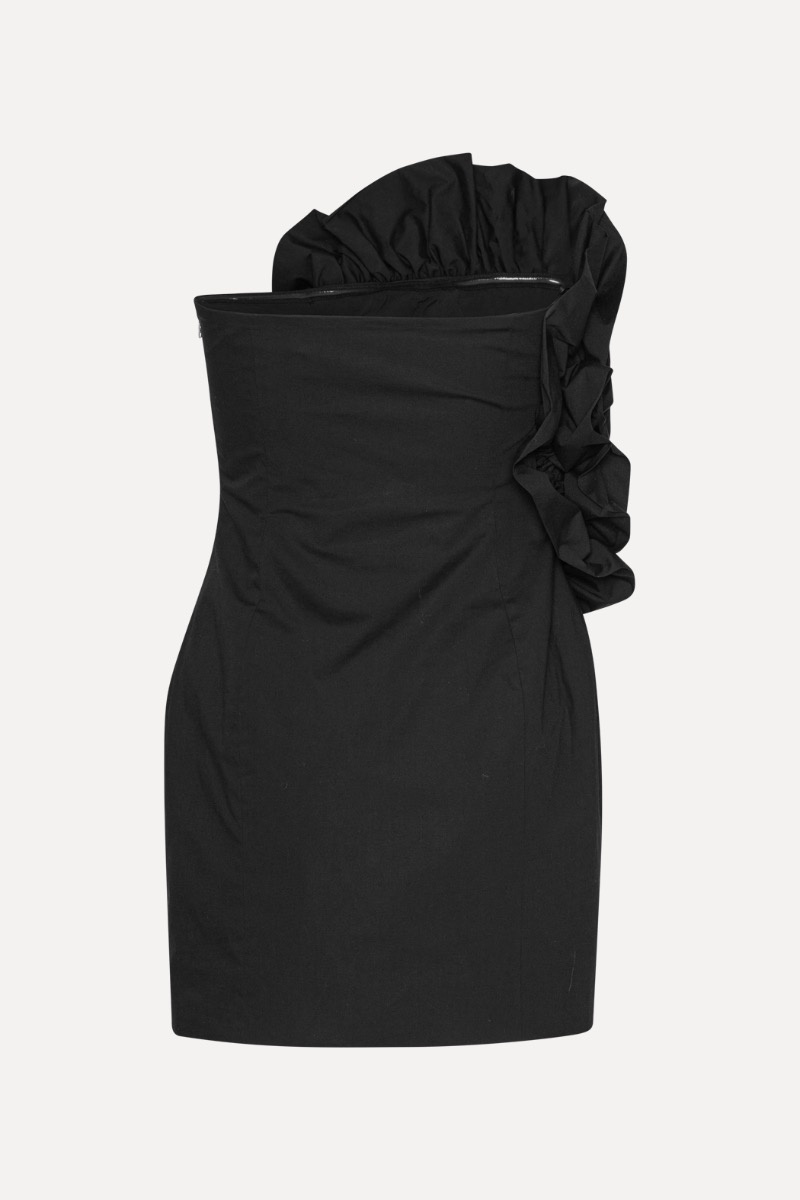 ROTATE Big flower mini dress Black