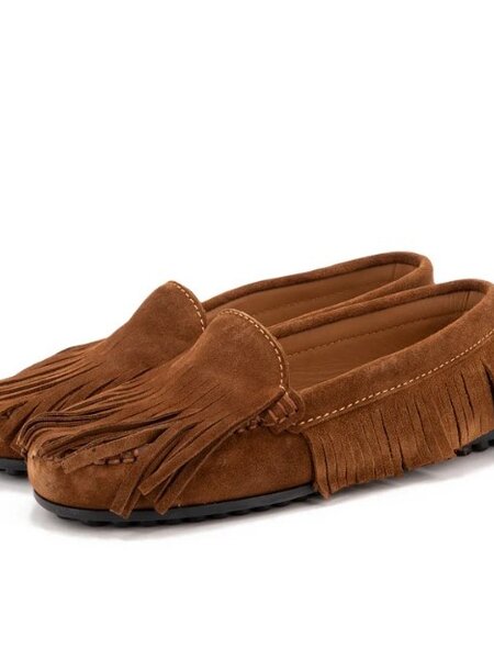 Toral Otoe fringed loafer Tabaco