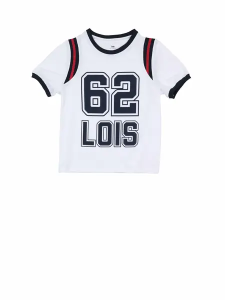 Lois Yale t-shirt uni rib White